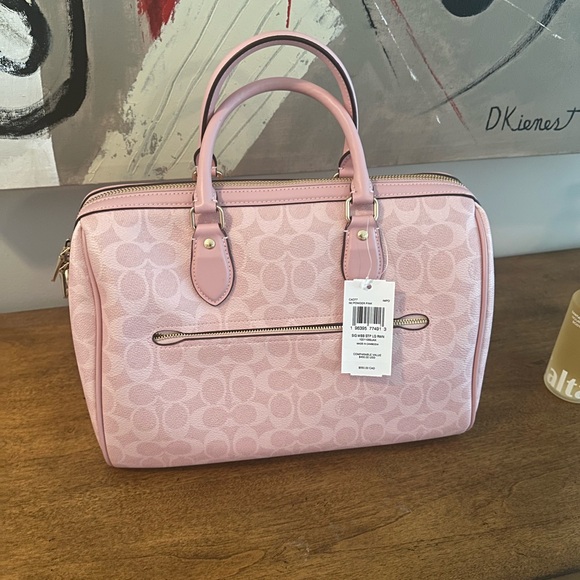 Coach Light Pink Signature Satchel - Picture 6 of 12